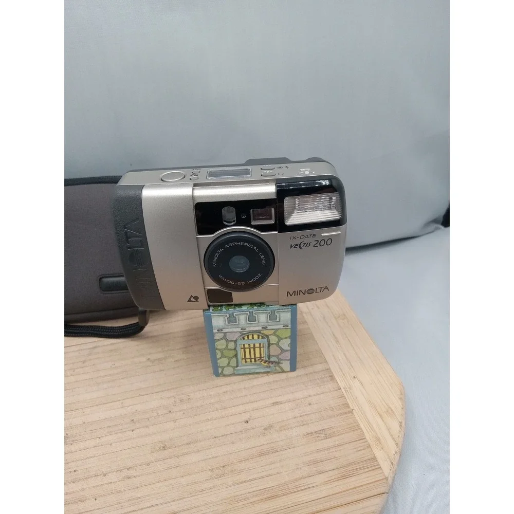 Minolta Vectis 200 IX-Date Silver Point & Shoot APS Film Camera - Tested & Works